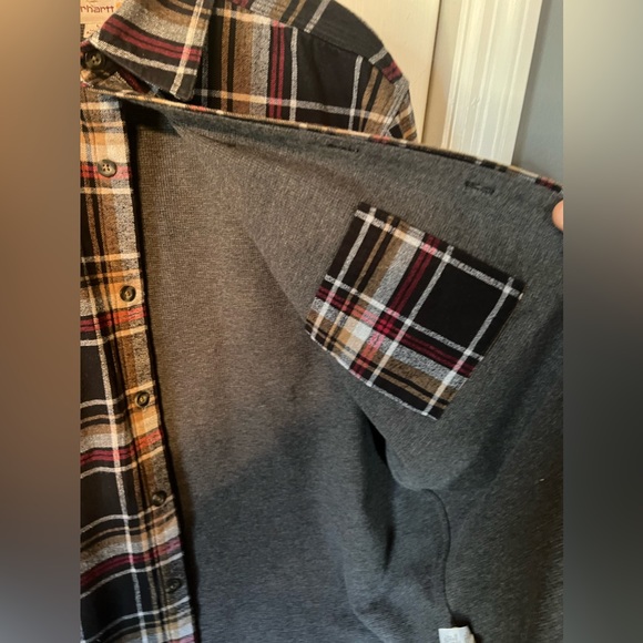 Carhartt Plaid thermal Lined Flannel Large - Picture 2 of 4